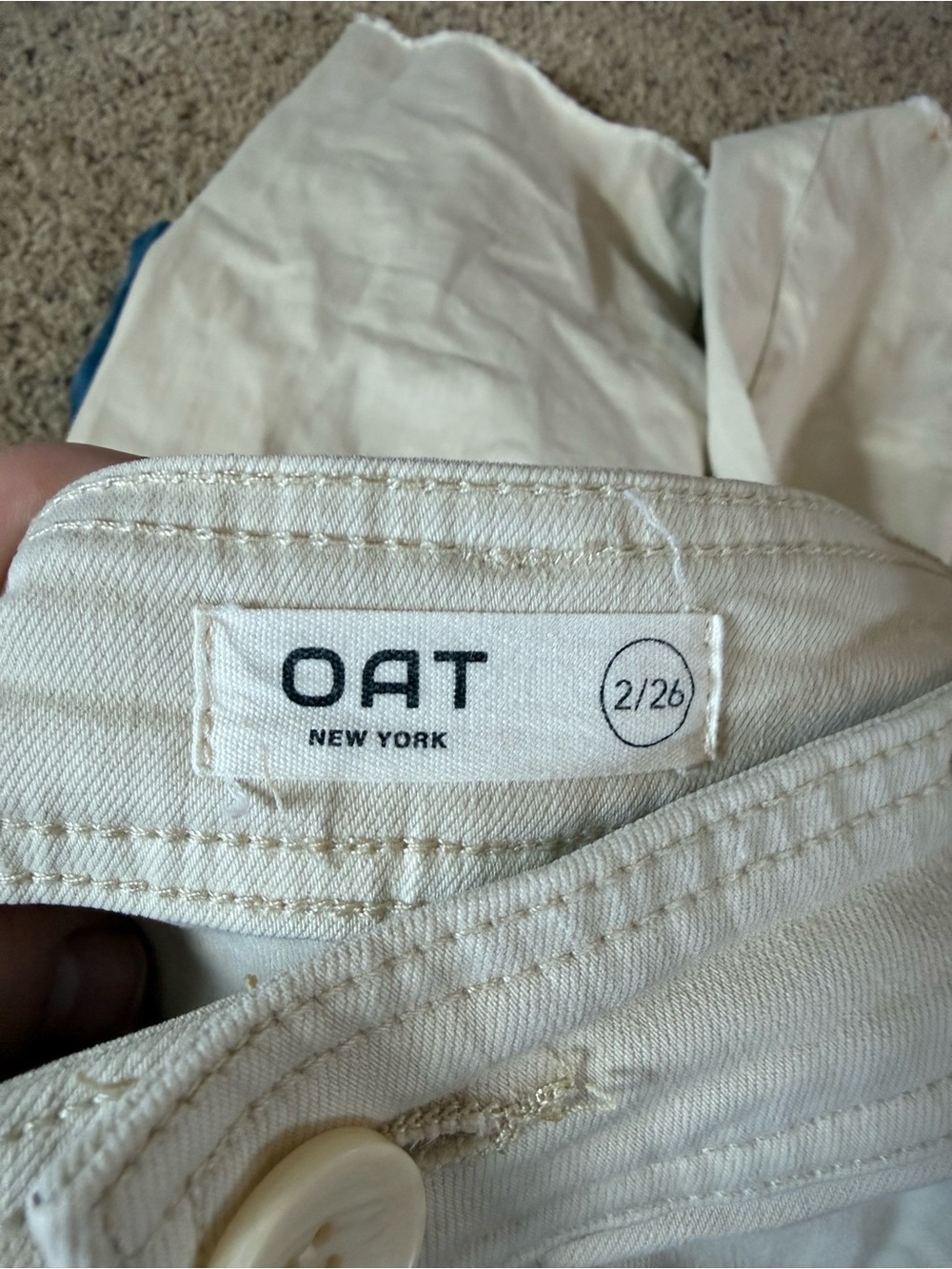 Oat New York Light Cream Trousers